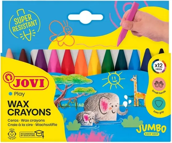 CERAS JOVI JUMBO TRIWAX EASY GRIP 12 COLORES