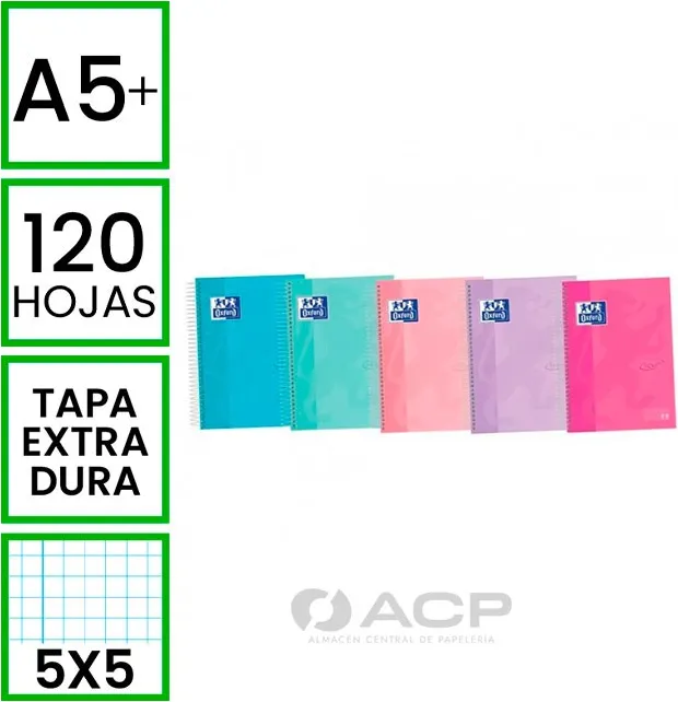 BLOC EUROPEANBOOK 4 TOUCH PASTEL A5+ 120H 5X5