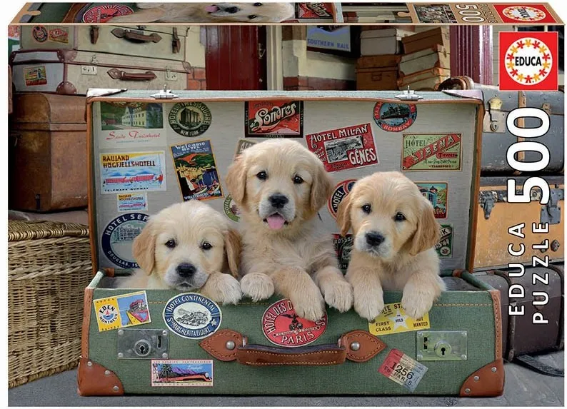 PUZZLE 500 CACHORROS EN EL EQUIPAJE