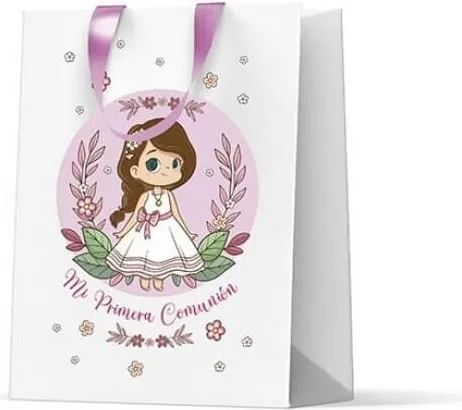 BOLSA PAPEL LENTEJUELAS COMUNIÓN NIÑA