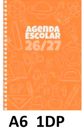 AGENDA ESC.DIDEX A6 1DP CARTÓN NARANJA 26-27
