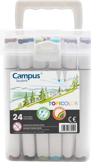 ROTULADOR 2 PUNTAS CAMPUS TOPICOLOR 24 COLORES