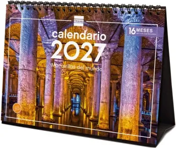 CALENDARIO SOBREMESA ESCRIBIR 210X150 2027 MARAVILLAS DEL MUNDO