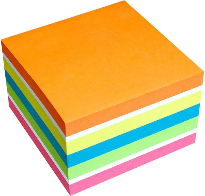 NOTAS ADHESIVAS CUBO 75X75 COLORES