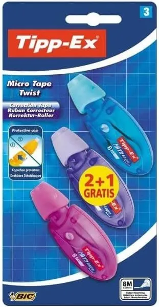 CORRECTOR CINTA TIPP-EX MICRO TAPE TWIST BL 2+1