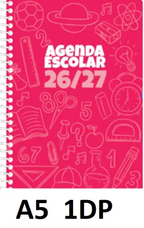 AGENDA ESC.DIDEX A5 1DP CARTÓN ROJO 26-27