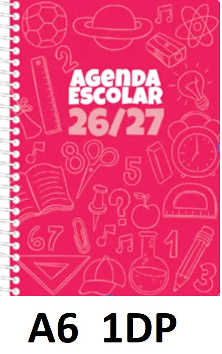 AGENDA ESC.DIDEX A6 1DP POLIPR. ROJO 26-27