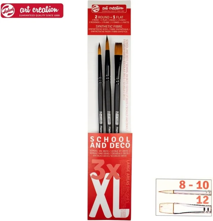 PINCELES ESCOLAR Y DECO XL BLISTER 3 UN.