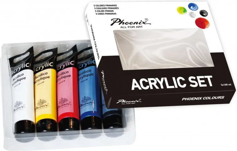 ACRÍLICOS PHOENIX SET 5 TUBOS 100ML PRIMARIOS