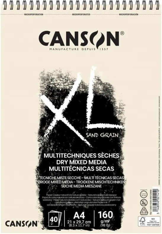 BLOC CANSON XL TOUCH ARENOSO 40H A4 BLANCO
