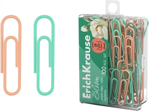 CLIPS PLASTICO COLORES PASTEL ERICH KRAUSE 28mm C/100