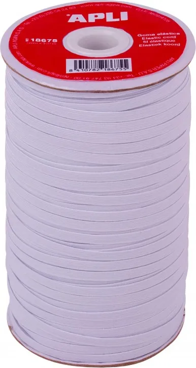 CUERDA ELASTICA BLANCA PLANA 5MMX100MTS