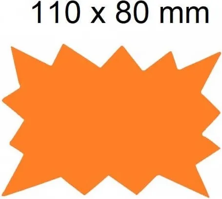 ETIQUETA MARCA PRECIOS 11 X 8 cm NARANJA