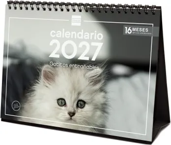 CALENDARIO SOBREMESA ESCRIBIR 210X150 2027 GATITOS