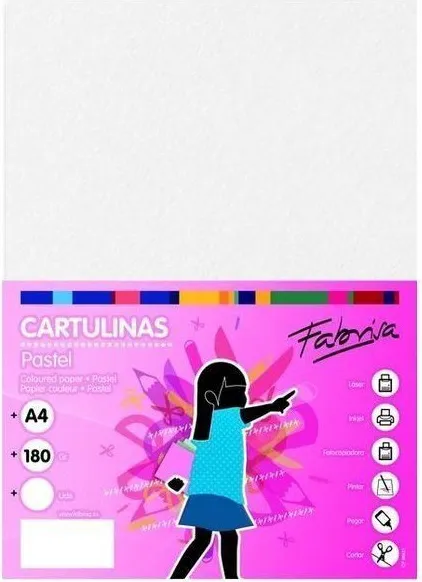 CARTULINA  A4 BLANCO 180gr 100H BLANCO