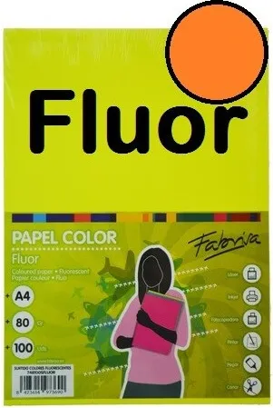 PAPEL A4 FLUOR NARANJA 80 GR 500H