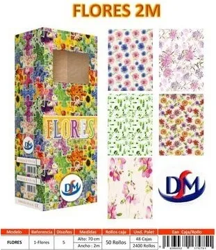ROLLO PAPEL REGALO FLORES 0.70 x 2 m