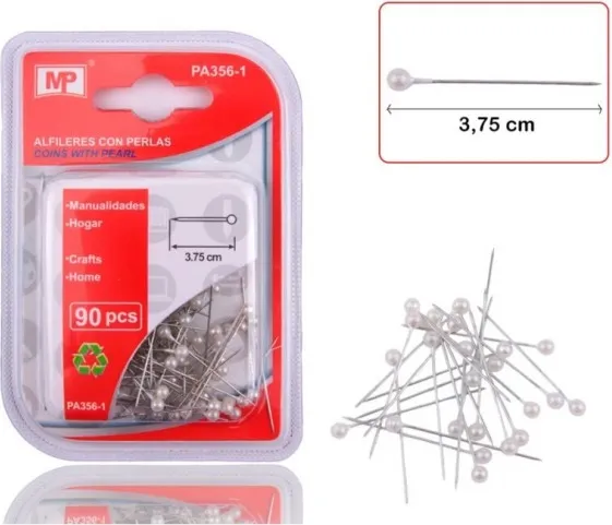 ALFILERES CON CABEZA PERLA  (90 unidades)