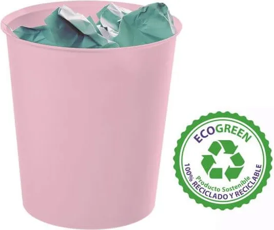 PAPELERA PLASTICO 2001 ROSA PASTEL