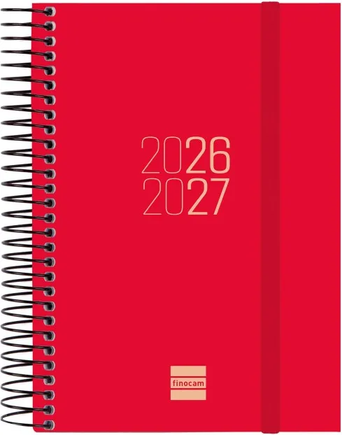 AGENDA FINOCAM ESPIRAL E8 1DP ROJO 26-27