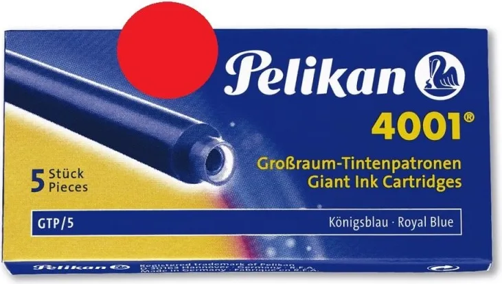 CARTUCHOS PELIKAN LARGO ROJO GTP/5