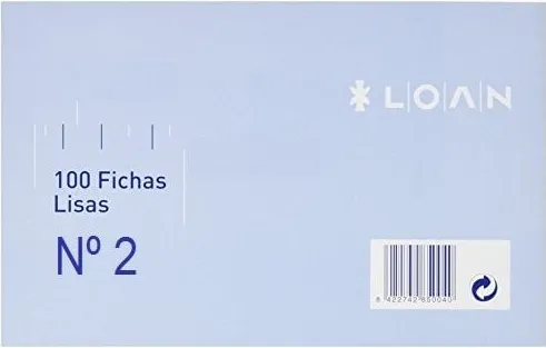 FICHAS LISAS 75X125 Nº2 100H