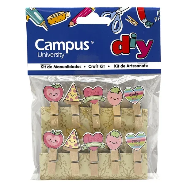 SET MANUALIDADES CAMPUS PINZA MADERA FANTASIA