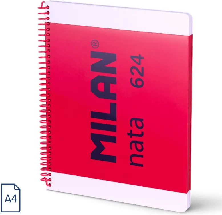BLOC ESPIRAL MILAN A4 80H. CDO 5X5. SERIE NATA 624 ROSA