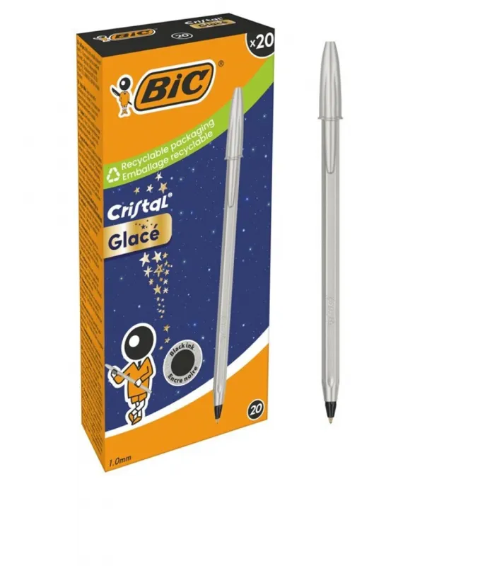 BOLIGRAFO BIC GLACE PLATA/NEGRO