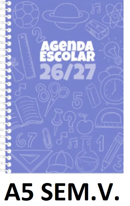 AGENDA ESC.DIDEX A5 SEM.V. POLIPR. AZUL 26-27