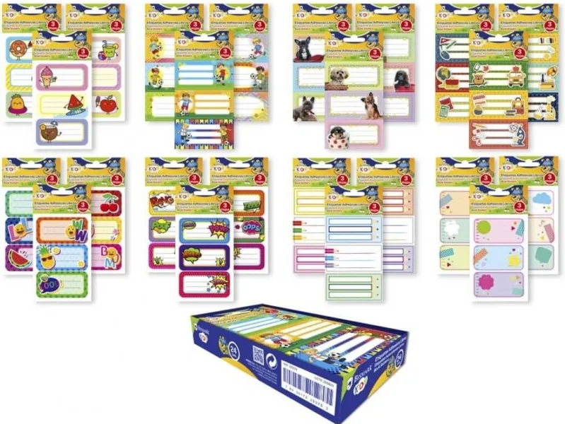 ETIQUETAS ADHESIVAS LIBROS Y CUADERNOS DECORADAS