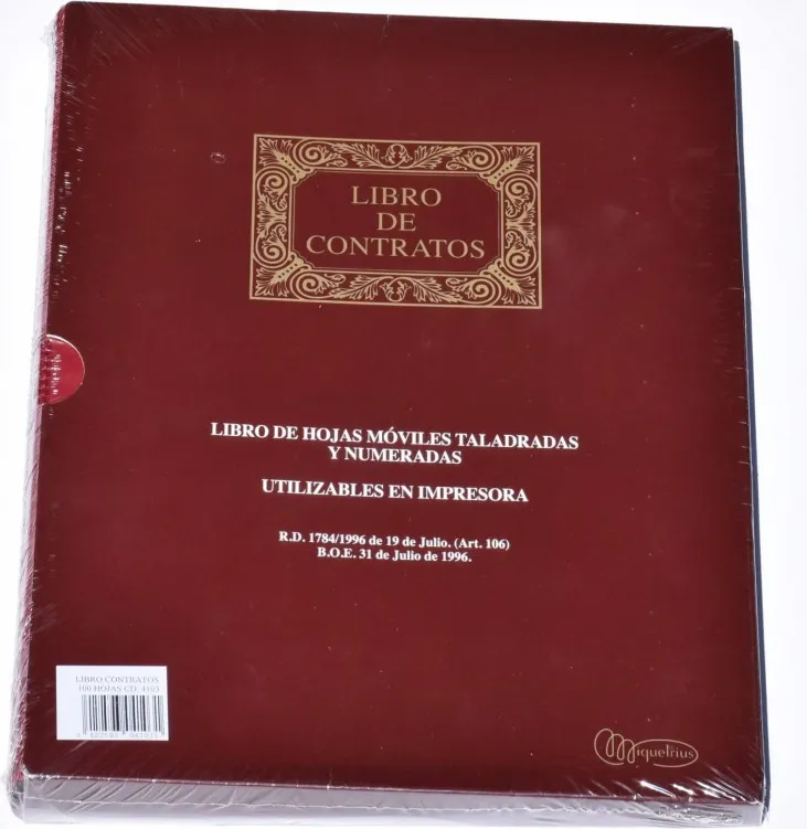 LIBRO MIQUEL RIUS CONTRATOS A4 HOJAS MÓVILES