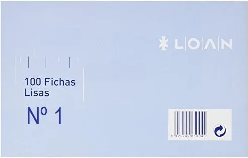 FICHAS LISAS 65X95 Nº1 100H