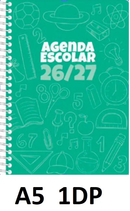 AGENDA ESC.DIDEX A5 1DP POLIPR. VERDE 26-27