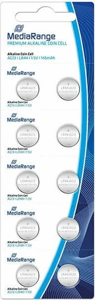 PILAS MEDIARANGE ALCAL.BOTÓN LR44 BLÍST.10UN.