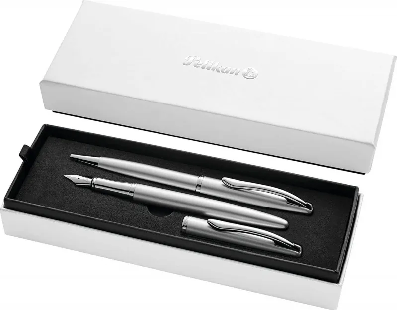 JUEGO PLUMA Y BOLÍGRAFO PELIKAN JAZZ ELEGANCE SILVER