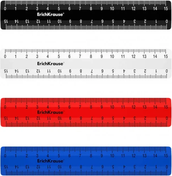 SET 4 REGLAS PLASTICO 15CM CLASSIC