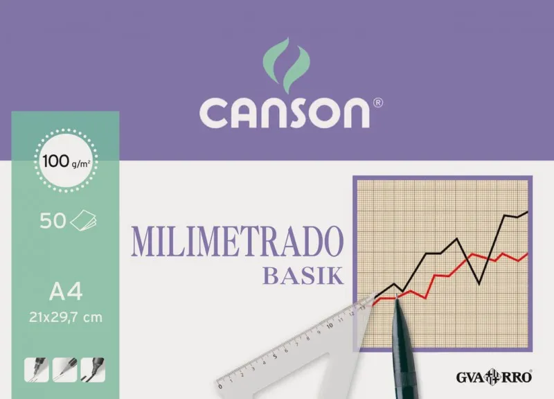 BLOC MILIMETRADO BASIK CANSON A4 ENCOLADO