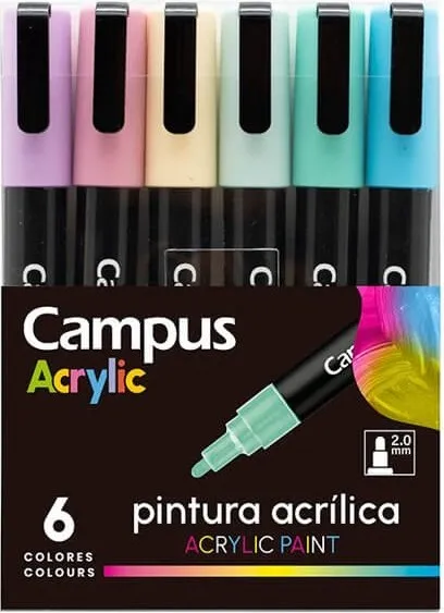 ROTULADOR ACRILÍCO CAMPUS 6 COLORES