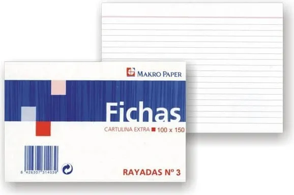 FICHAS RAYADAS  100X150 Nº3 100H