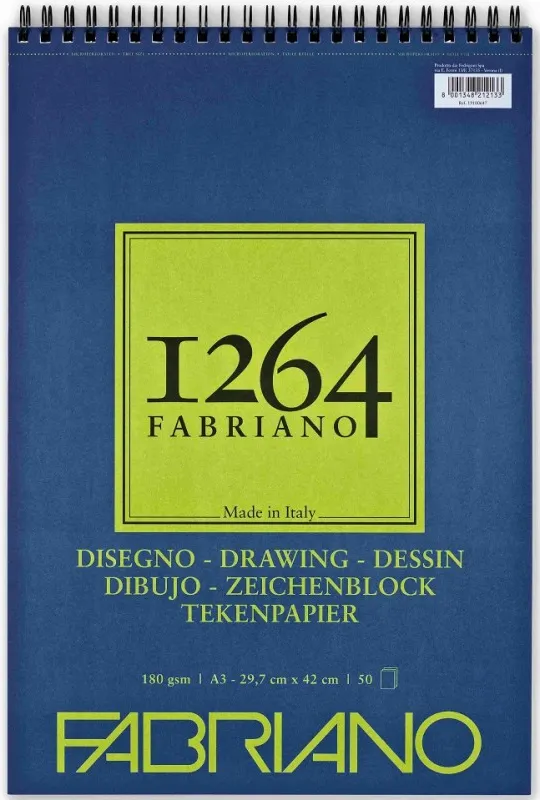 BLOC FABRIANO 1264 DRAWING A3 180GR.50H