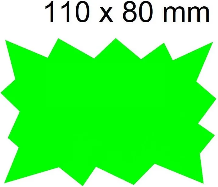 ETIQUETA MARCA PRECIOS 11 X 8 cm VERDE