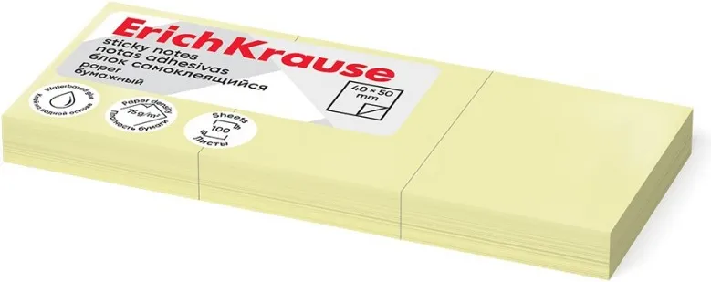 NOTAS ADHESIVAS ERICH KRAUSE 50x40 AMARILLO