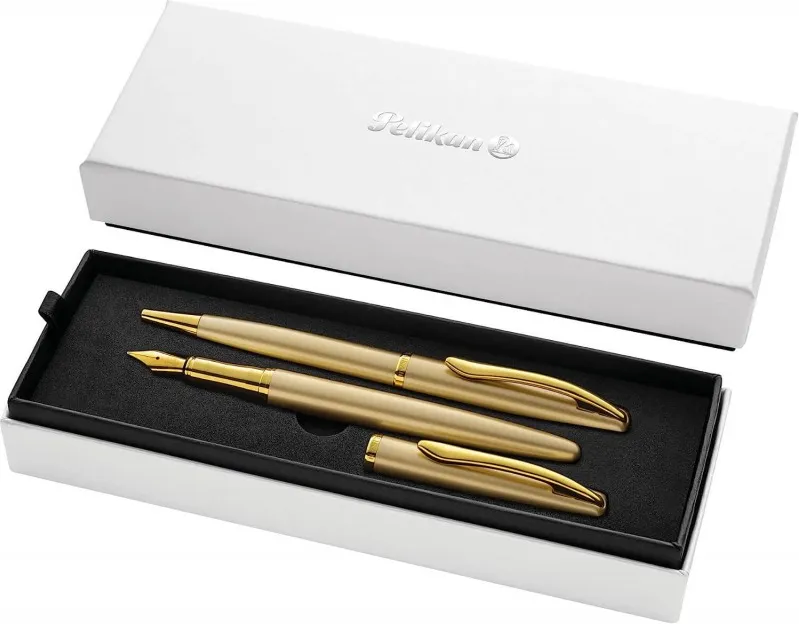 JUEGO PLUMA Y BOLÍGRAFO PELIKAN JAZZ ELEGANCE GOLD