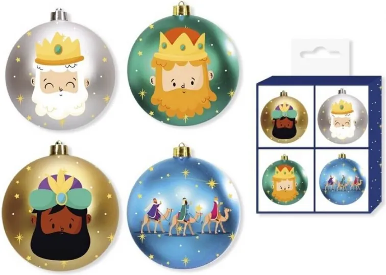 BOLAS COLGANTES REYES MAGOS PACK 4 UDS