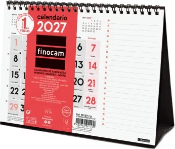 CALENDARIO SOBREMESA NºGRANDES-NOTAS S 210x150 2027