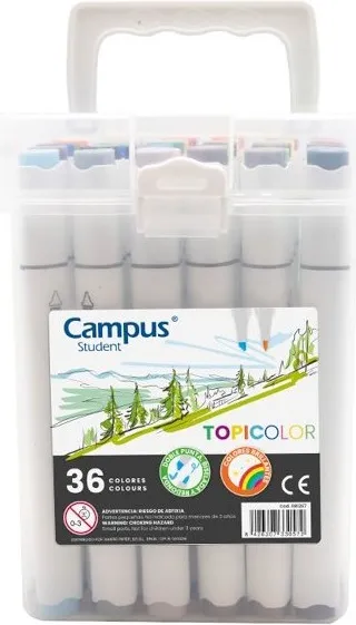 ROTULADOR 2 PUNTAS CAMPUS TOPICOLOR 36 COLORES