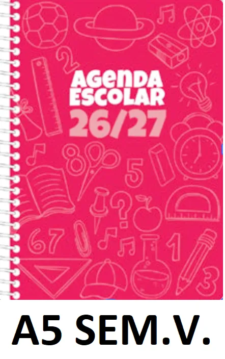 AGENDA ESC.DIDEX A5 SEM.V. POLIPR. ROJO 26-27