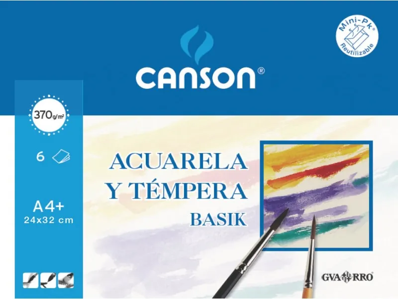 LÁMINAS ACUARELA BASIK CANSON A4 MINIPACK