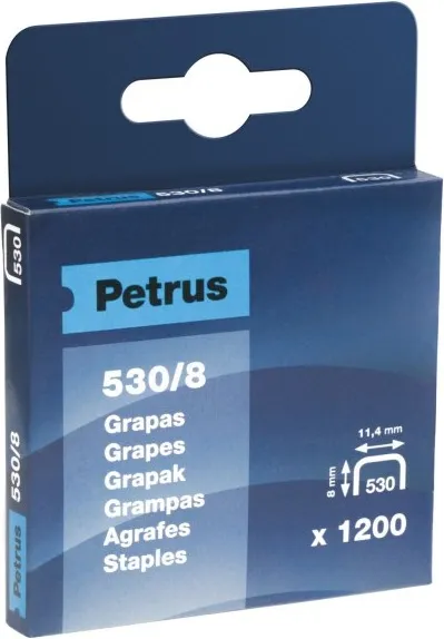 Grapas Petrus 530/8mm Blister 1200